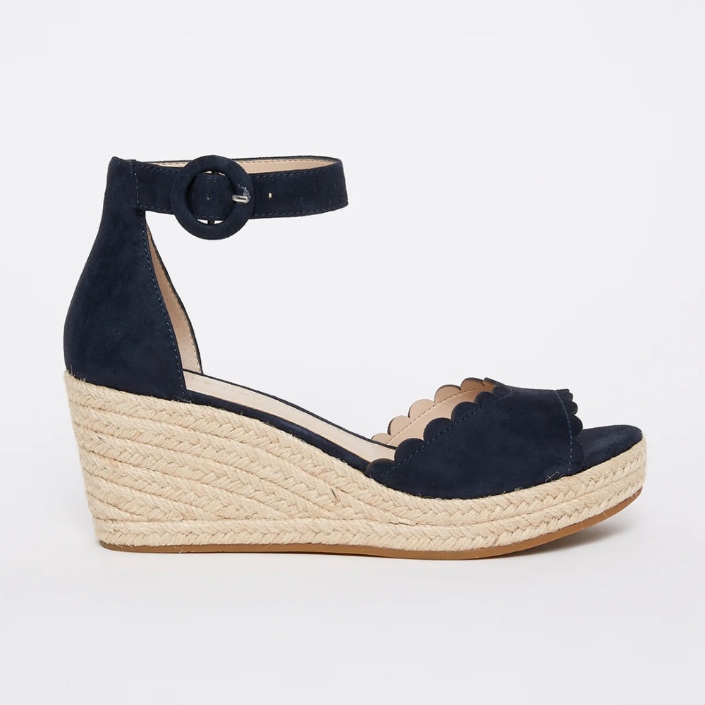 LIKE NEW! Pelle Moda Navy Wedge Sandals